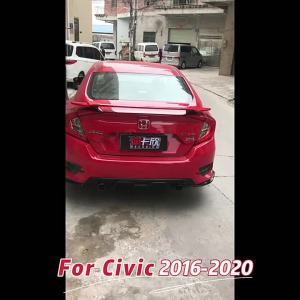dncnf Rear Side Bumper Diffuser Lip Deflector Spoiler Bumper Lip Cover Exhaust For Civic 10TH Gen 2016 2017 2018 2019 2020 Q3P9R