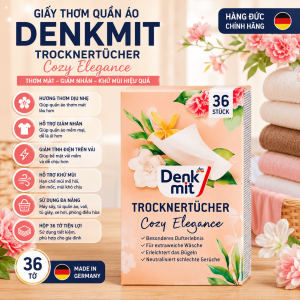 Giấy Thơm Quần Áo Denkmit Trocknertucher Đức Hộp 36 Miếng Quần Áo Mềm Và Thơm Mát