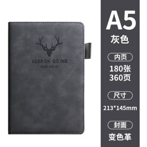 【SG Stock】Ultra‑Thick PU Leather Journal Notebook Deer Embossed Hardcover Diary with Ribbon Marker