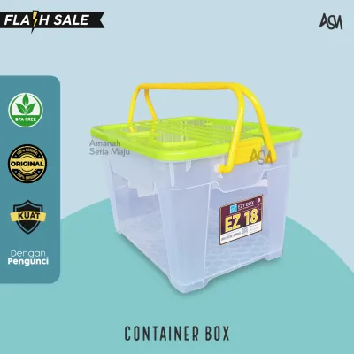 SHINPO / EZY / LION STAR CONTAINER BOX CB 18 LITER PLASTIK KOTAK WADAH PENYIMPANAN SERBAGUNA VARIAN JUMLAH