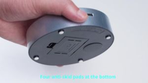 Rotating Display Stand - Spinning Display Stand with Colored Lights - Lighted LED Base for Glass Art with 4 Revolving & 8 Light Modes - Electric & Battery-Operated Platform - 5.1x1.2" (Silver)