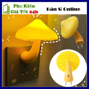 Đèn Ngủ Cảm Ứng Hình Cây Nấm Ánh Sáng Vàng - Bóng Led Cảm Biến Ánh Sáng Tự Động Bật Tắt Decor Phòng Siêu Tiết Kiệm Tuổi Thọ Siêu Bền Đèn Led Ngủ