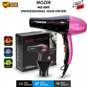 [READY STOCK] Mozer MZ-5911 Professional Hair Dryer 3000W Hot & Cold Air Fast Drying Ionic Technology Blow Dryer Salon-Grade Pengering Rambut
