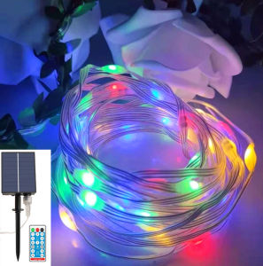 New solar fairy lights skin wire light low voltage 24V color lights flash string lights outdoor garden decoration Christmas holiday