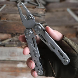 Mocha Multifunctional Plier Folding Plier Wire Stripper EDC Outdoor Camping Multitool Pocket Mini Portable tools Multipurpose Outdoor Survival Portable Multi Tool Set