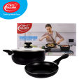 Chef's Gallery Ilag Non Stick Cookware Set 3pcs 24cm Frying Pan, 24cm Casserole & 24cm Glass Lid (Not Induction Ready). 