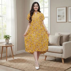 Bakul Daster - Daster Kerah Resleting Sephia Busui Friendly Rayon premium Jumbo Kekinian Terbaru