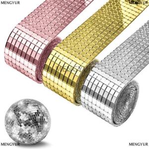 [MENGYUR] สติกเกอร์กระเบื้องโมเสคกระจกขนาด4x100ซม. แบบ DIY สติกเกอร์ติดผนังอะคริลิคทรงสี่เหลี่ยมขนาดเล็กมีกาวในตัวงานฝีมือตกแต่งบ้านงานปาร์ตี้