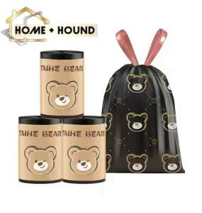 HOME+HOUND 100pcs Roll Drawstring Garbage Bag Thickened Automatic Closing Kitchen Garbage Trash Bag