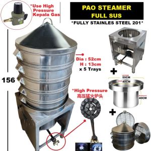 COMMERCIAL GAS STEAMER PAO & SEAFOOD PENGUKUS BESAR DIMSUM IKAN DAGING SOUP 蒸包鱼点心炖汤/KEK & KUIH/ KUKUS REBUS/KITCHEN