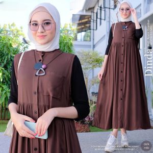 Baju Overall Wanita Remaja Dinda Outer Polos Fashion Muslimah Kekinian | GOODSAJI HIJABSTUFF