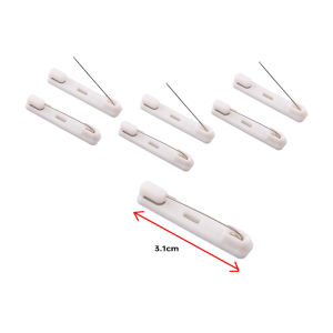 100pcs Plastic Lapel Pin 3.1cm Nameplates Brooch Pin For Office/company Name Badge