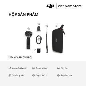 [Bảo Hành Chính Hãng] Camera Vlog DJI Osmo Pocket 4P | Camera Kép 17 Stop Zoom 12X