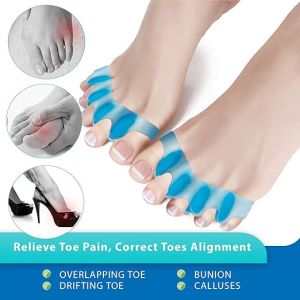 2Pcs ซิลิโคนแยกนิ้วเท้า 5 นิ้ว แยกนิ้วเท้าเกยกัน นิ้วเท้าเก นิ้วเท้าคดผิดรูป นิ้วเท้ากดเบียดเสียดสีกัน แยกนิ้วเท้ากดทับกันtoe separator silicone 5 toes