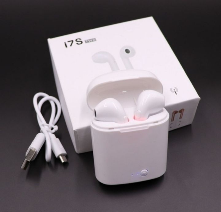 i7s TWS Handsfree Bluetooth dengan Charging Box Wireless Earphone