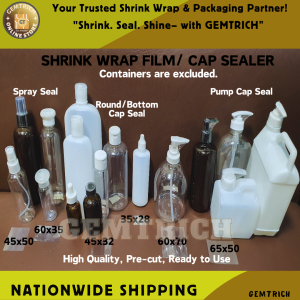 200pcs Shrink Wrap Plastic Packaging Shrinkable Plastic Sealer for Pump Spray Bottom Cap Container