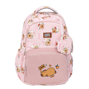 D1-1011 - CAPYBARA Design 45CM Korea Backpack / Beg Galas Sekolah Rendah & Menengah / Kanak-Kanak Kids Backpack