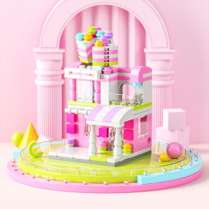 Bricks Rumah City Toko Mini McDonalds Mainan Anak Perempuan Mainan anak-anak7/8 tahun