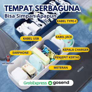 Kotak Penyimpanan Organizer Kabel Charger Tempat Kabel Data Stop Kontak Earphone Storage Box Multifungsi