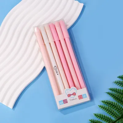 GBS 1 Set 6Pcs Pena Gel 0.5mm Warna Pastel Pen Gel Aesthetic Pulpen Gel 6 IN 1 Warna Gradasi Pena Gel Set Morandi Color Bolpoint Tinta Gel Cair 6 Pcs Journaling Pen Alat Tulis Kantor Sekolah Lucu