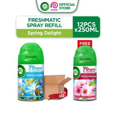 Bundle of 12 Air Wick Air Freshener Spray Assorted Variants Refills Pewangi Bilik 250ML + Air Wick Air Freshener Spray Cherry Blossom Refill Pewangi Bilik 250ML