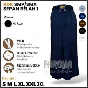 Rok Cokelat Sekolah SMP/SMA Panjang Span Belah Satu Depan Seragam Sekolah Terbaik Kain High Twist