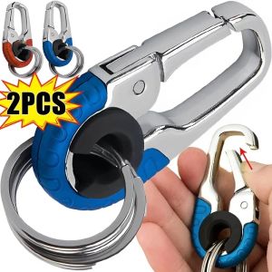 2pcs Stainless Steel Key Holder Car Keychain Camping Climbing Connect Buckle Auto Car Accessories