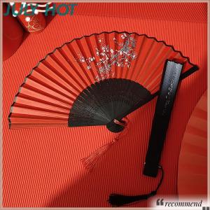 [JULYHOT] พัดไม้ไผ่พับได้สไตล์วินเทจพัดไม้สไตล์จีนพัดสไตล์วินเทจพัดไม้สไตล์คลาสสิกมีพู่พัดหรูหราตกแต่งบ้านสำหรับผู้หญิง