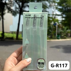 Bộ 3 Dao Cạo Lông Mày Thiết Kế Răng Cưa Vi Chạm Bảo Vệ UUYP-R117