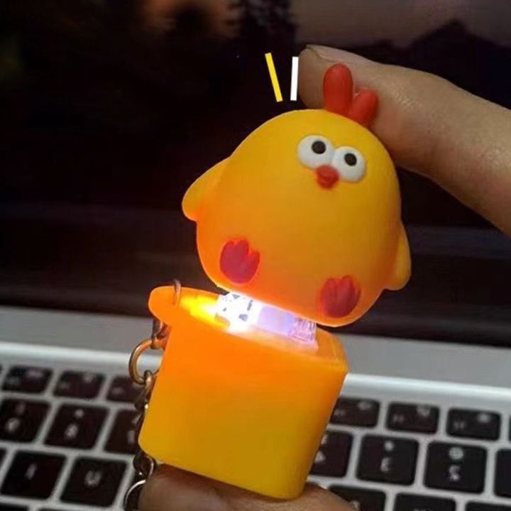 DXSFV Yellow Chick Keyboard Sound Keychain Sing Song Fidget Toy