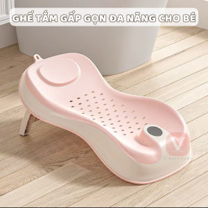 Ghế Tắm Gấp Gọn Chống Trượt Cho Bé V-Baby - Chất Liệu Nhựa PP + TPE Chịu Nhiệt An Toàn