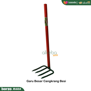 Garu gacok cangkrang gagang besi garpu taman besar perkakas kebun