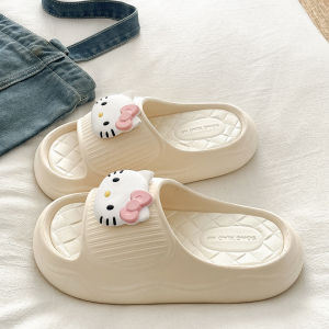 [Free Shipping] Outdoor Wear Eva Thick-Soled Non-Slip Cute KT Cat Design Suitable For Home Casual Wear And Student Dorms WomenS Slippers 2026 New Style High-Top