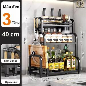 Kệ Gia Vị Nhà Bếp 3 2 Tầng Thép Không Gỉ Sơn Tĩnh Điện Cao Cấp