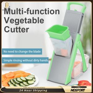 【HOSPORT】Multifunctional Vegetable Cutter Anti-Slip Lemon Slicing Tool Adjustable Salad Chopper for Potato Carrot Tomato Cucumber