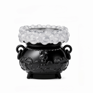 HAF0083 Color-Changing LED Lights Halloween Glowing Bubble Witch Crucible with Remote Control Relief Pattern Crucible Candlestick Crucible Decorative Piece Resin  Crucible Decoration Party