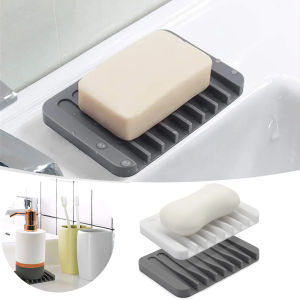 Silicone Soap Holder Solid Color Simple And Convenient Portable Soap Box Bathroom Tray Soap Dishes Plate Holder Tray Soap Rack