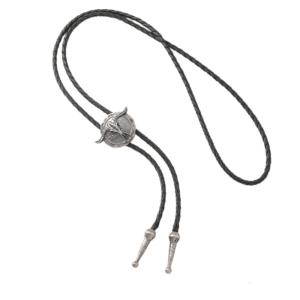 Contemporary Western themed Bolo Tie Necklace Adjustable PU Cord With Alloy Bullhead Charm Necktie Suitable For Gifts