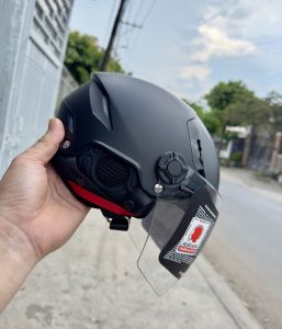 Mũ bảo hiểm KLT TigerJet 1/2 K6 chính hãng tặng kèm túi rútbộ tem và khăn trùm đầu
