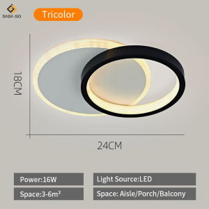 Nordic LED Lamp Eye Protection Ceiling Light  Tricolor Warm Lights  Bedroom Lamp Aisle Lamps Indoor Lighting