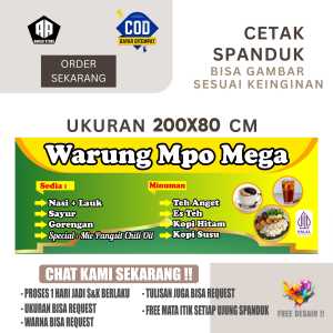 Cetak Spanduk Banner WARUNG MPO MEGA Costom Desain