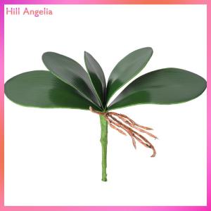 [Hill Angelia] Orchid Leaves Artificial Phalaenopsis Stems Leaf Faux Cymbidium Flower Foliage Green Real Touch Latex Bulk Home Decor