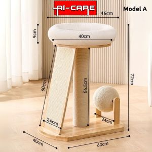 Wooden Cat Climbing Patrol Tower Cat Tree House Bed Claw Grinding Scratching Resistant Board Cat Toy