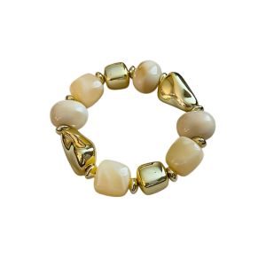 COUPLECOL Bohemian Beads Acrylic Bangle Smudging Europe American Style Retro Hand Ring Temperament Irregular Bracelet Women
