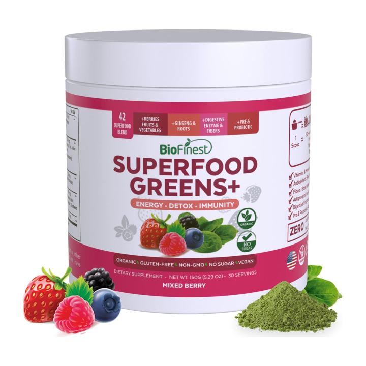 Biofinest Superfood Greens Plus Powder Drink Prebiotics Probiotics