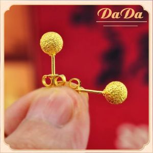 ต่างหูทองคำแท้ 90% กลมหมุดทองคํา 18k ของแท้ ทอง แท้ หลุด จำนำ