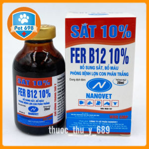 Sắt 10% 20ml-NANOVET Bổ máu bổ sung sắt phòng thiếu máu do thiếu sắt PET-698