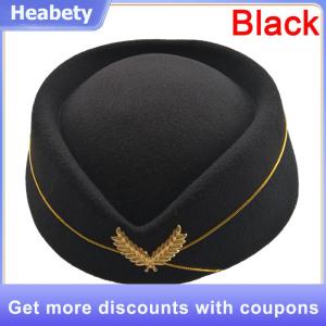 【Heabety】 Cosplay Airline stewardess Cap Hat Wool Uniform Plane Fans Women Stage Perform