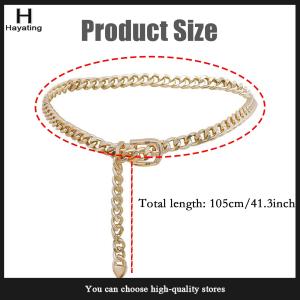 Hayating 1 PC Womens Chain Belt Metal Waist Chain Dress Belts Metal Belt Adjustable