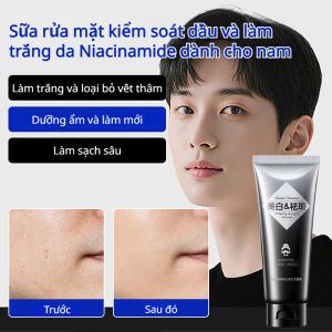 Sữa Rửa Mặt Nam 5% Niacinamide Kiềm Dầu Sạch Mụn Se Khít Lỗ Chân Lông Trắng Sáng Da Bọt Mịn Khô Ráo 12h Chính Hãng 100ml